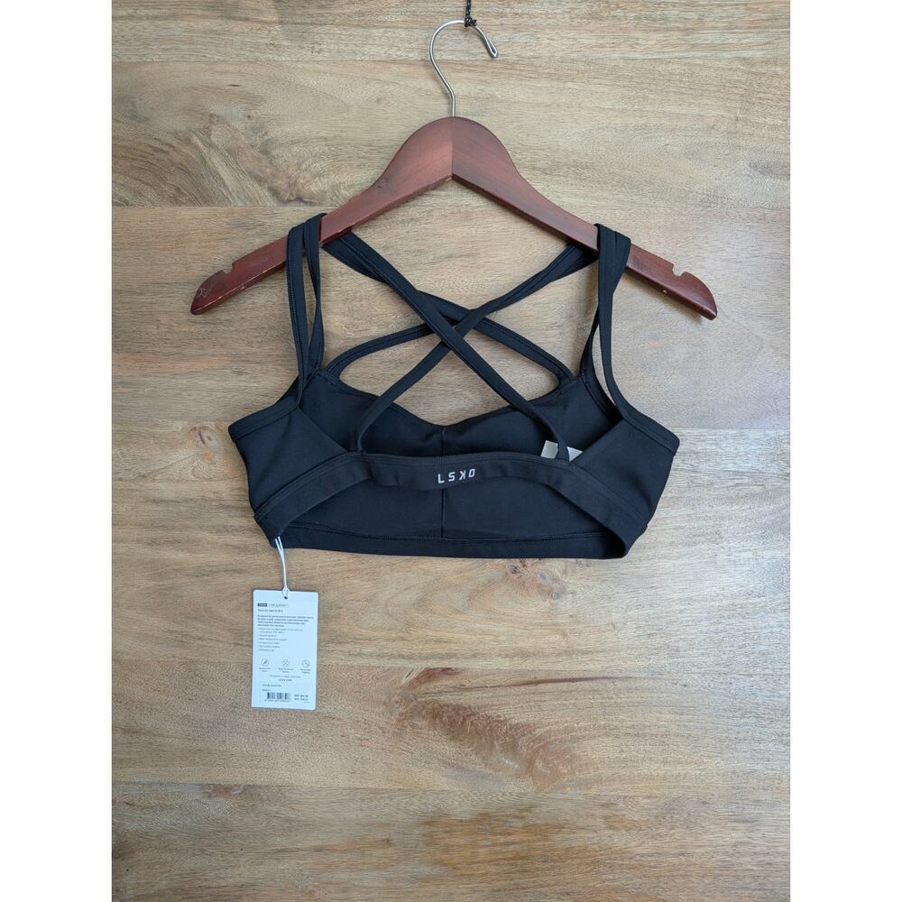 NWT LSKD Velocity Sport Bra Womens Medium Black Yoga Train Low Support Stretch - Picture 2 of 4